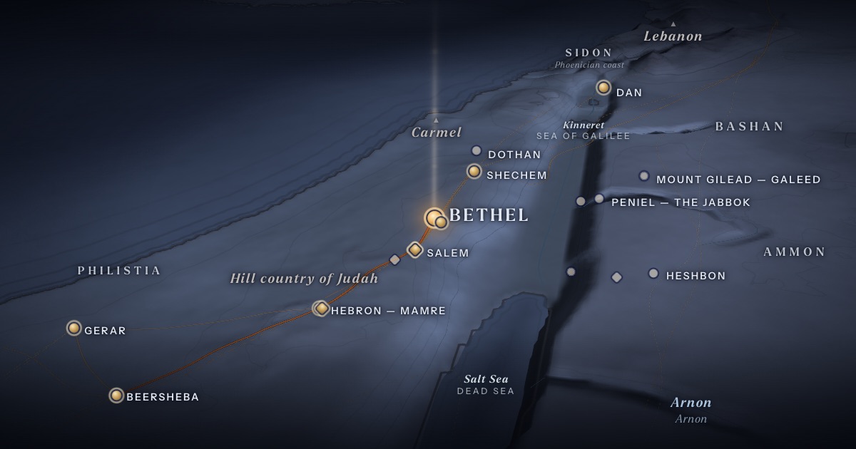 Bethel — the Ladder on the 3D map of the Torah Atlas