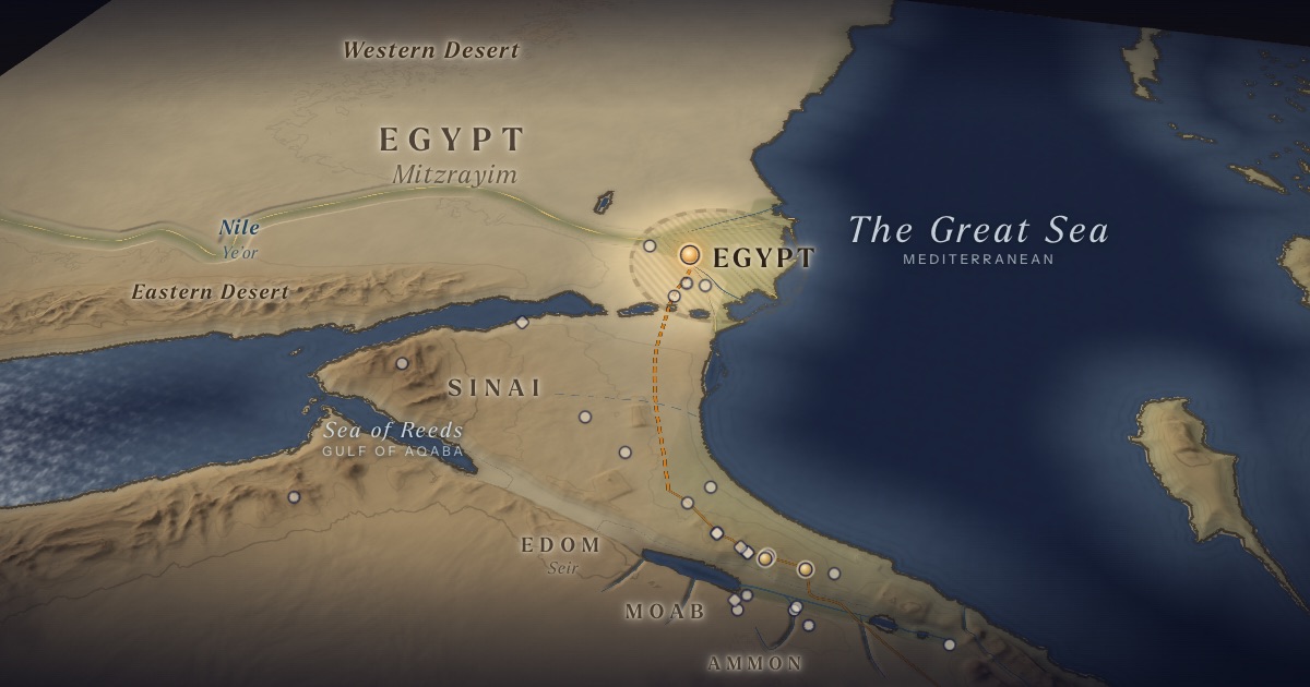 Down to Egypt on the 3D map of the Torah Atlas