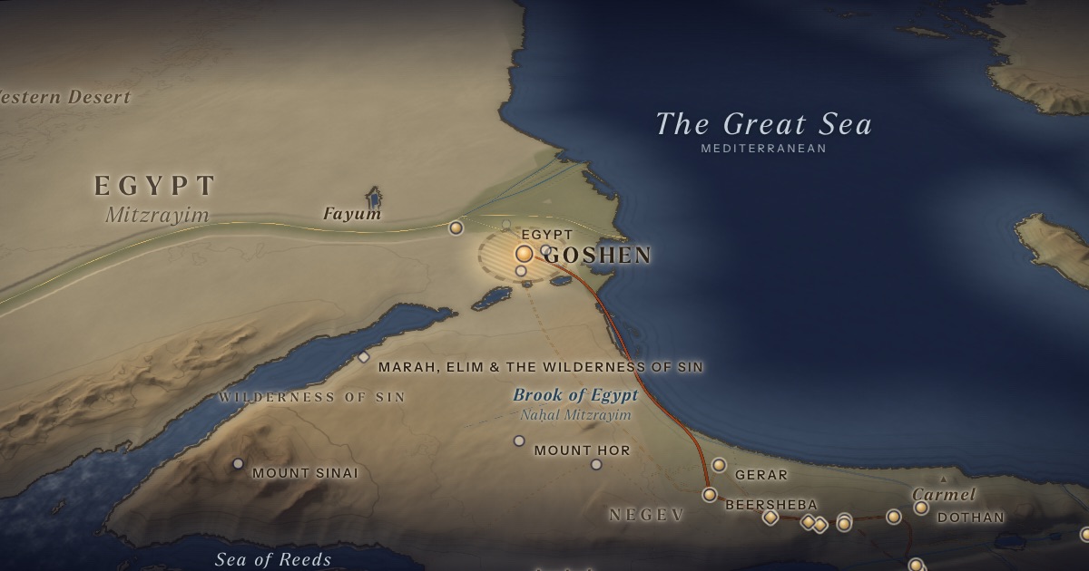 Goshen on the 3D map of the Torah Atlas