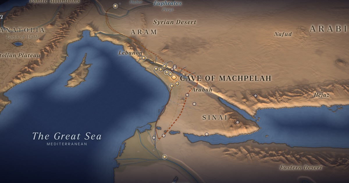 The Funeral of Jacob on the 3D map of the Torah Atlas