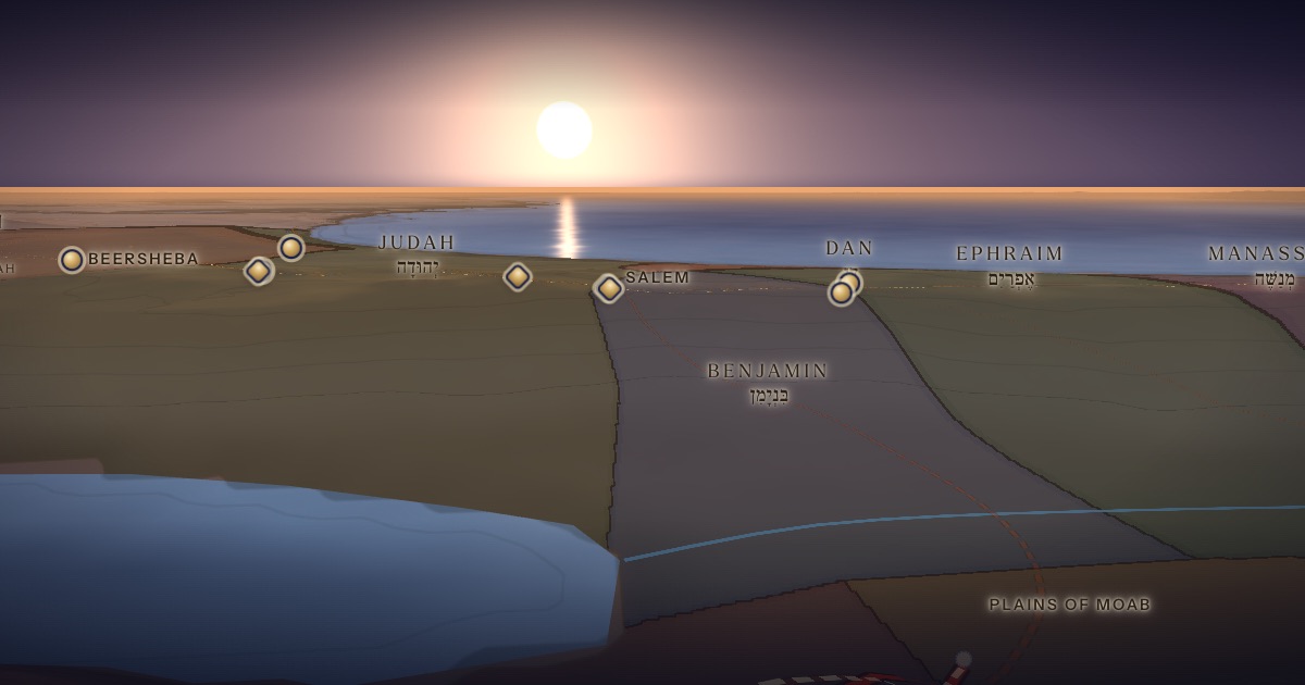 Mount Nebo on the 3D map of the Torah Atlas