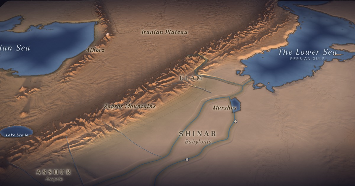 East of Eden on the 3D map of the Torah Atlas