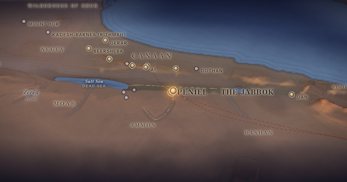 Peniel on the 3D map of the Torah Atlas
