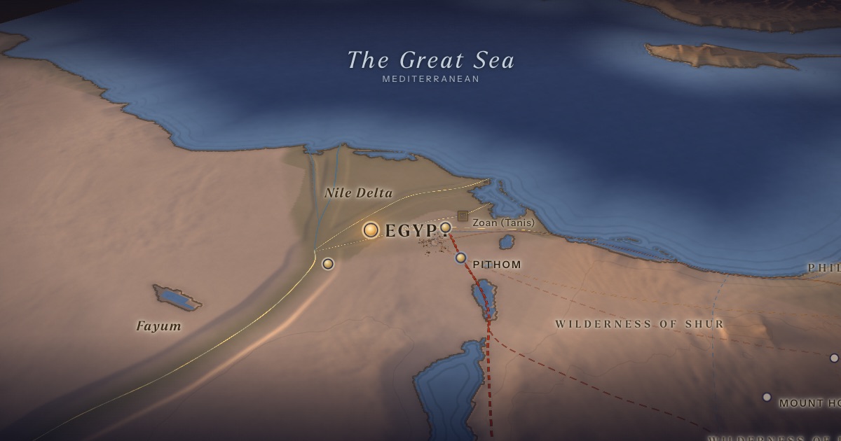 Let My People Go on the 3D map of the Torah Atlas