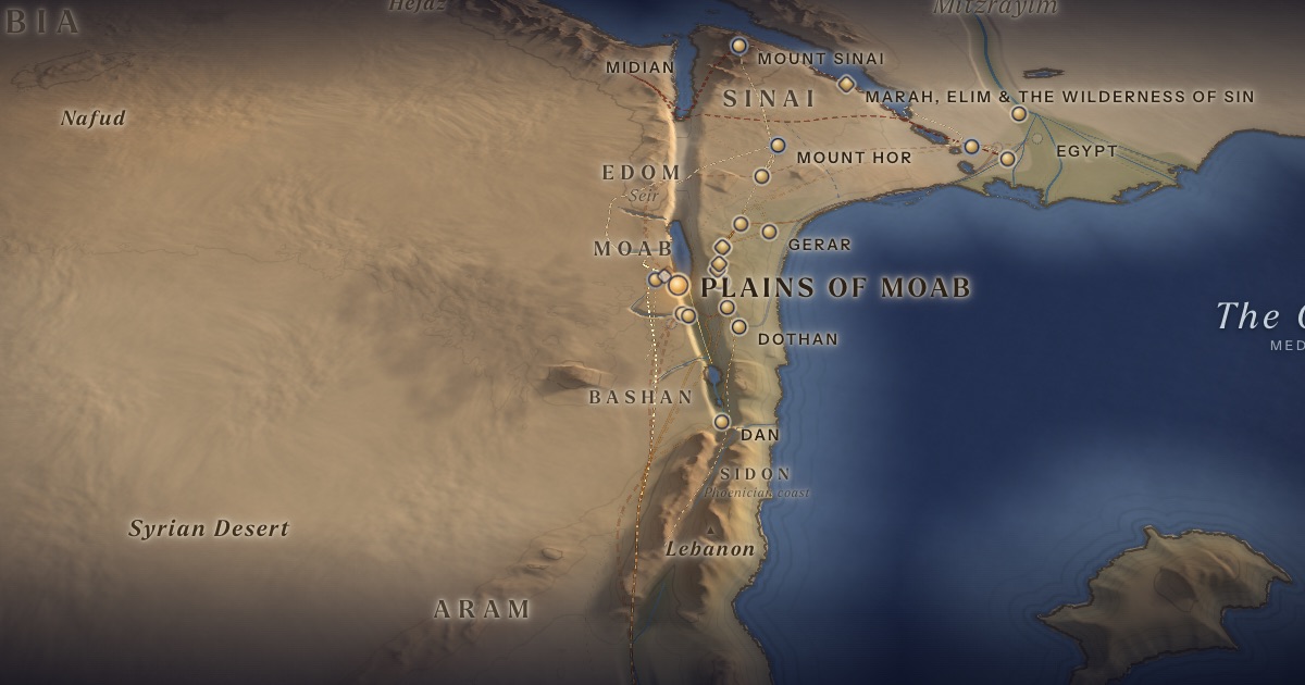 The Plains of Moab on the 3D map of the Torah Atlas