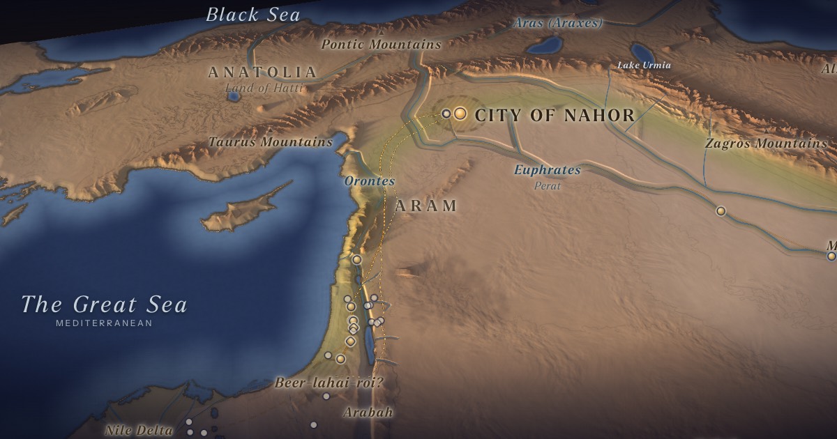 A Bride from Aram-naharaim on the 3D map of the Torah Atlas
