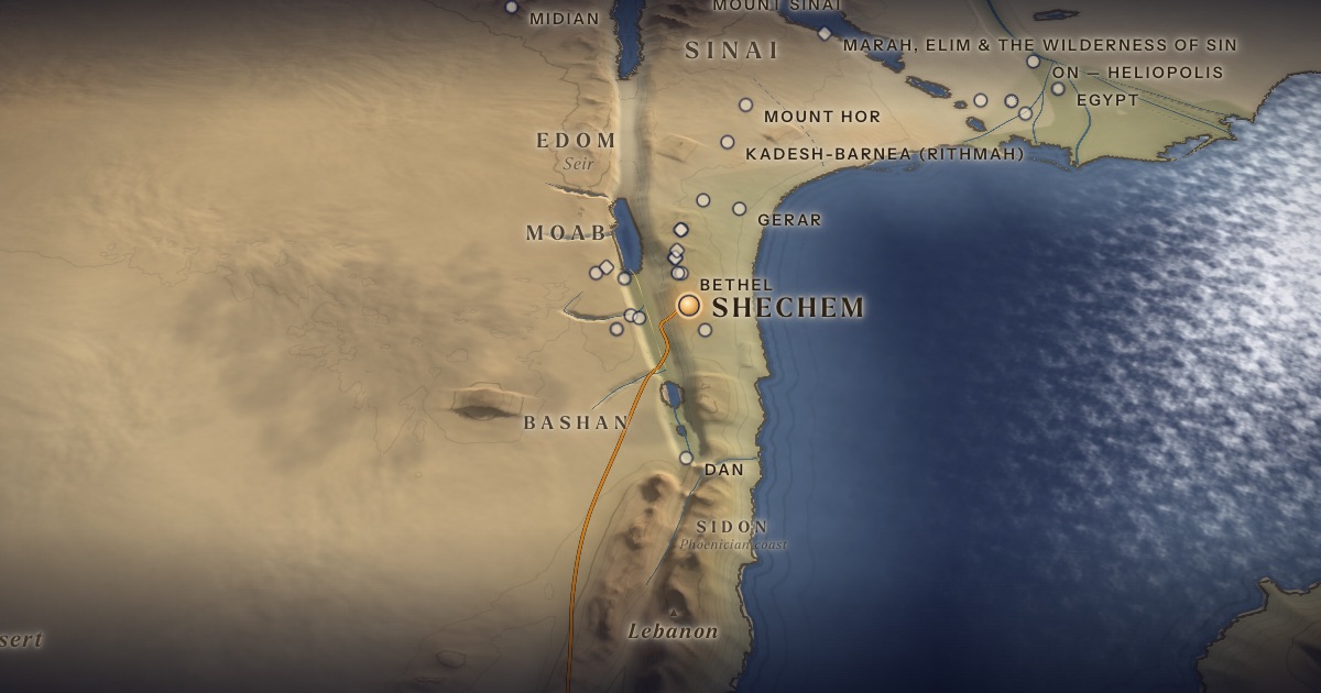 Shechem on the 3D map of the Torah Atlas