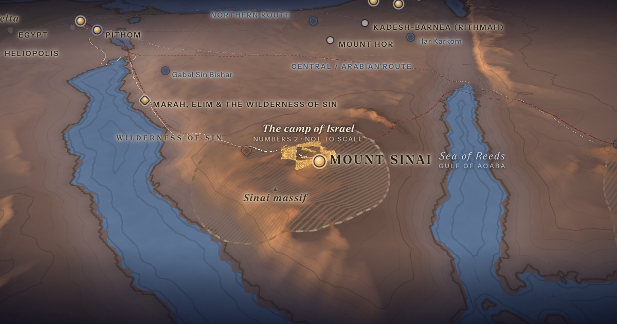 Mount Sinai on the 3D map of the Torah Atlas