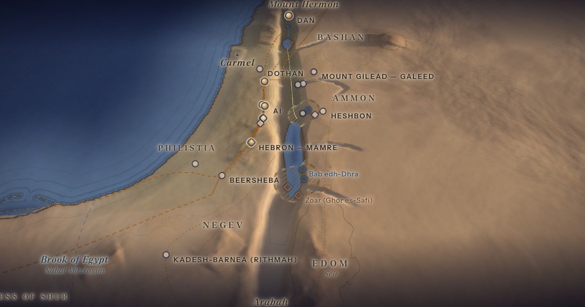The Cities of the Plain on the 3D map of the Torah Atlas